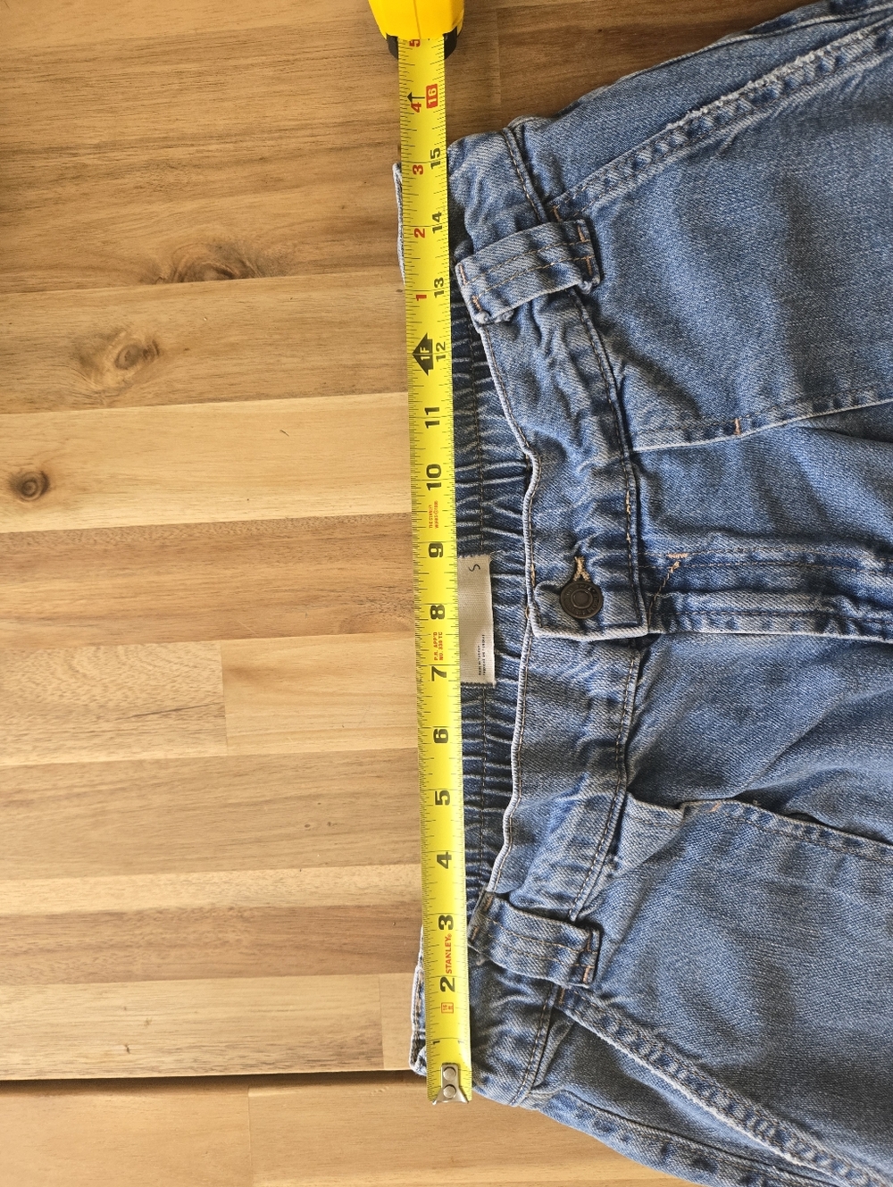 We The Free light blue denim elastic-waist Wide Leg pants - Picture 4 of 7